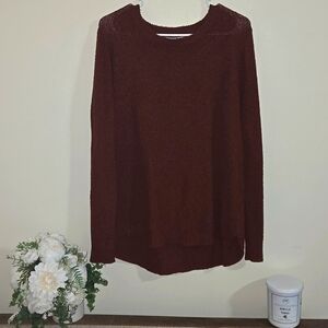Pink Clover Brown Crew Neck Sweater Relaxed Fit